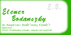 elemer bodanszky business card